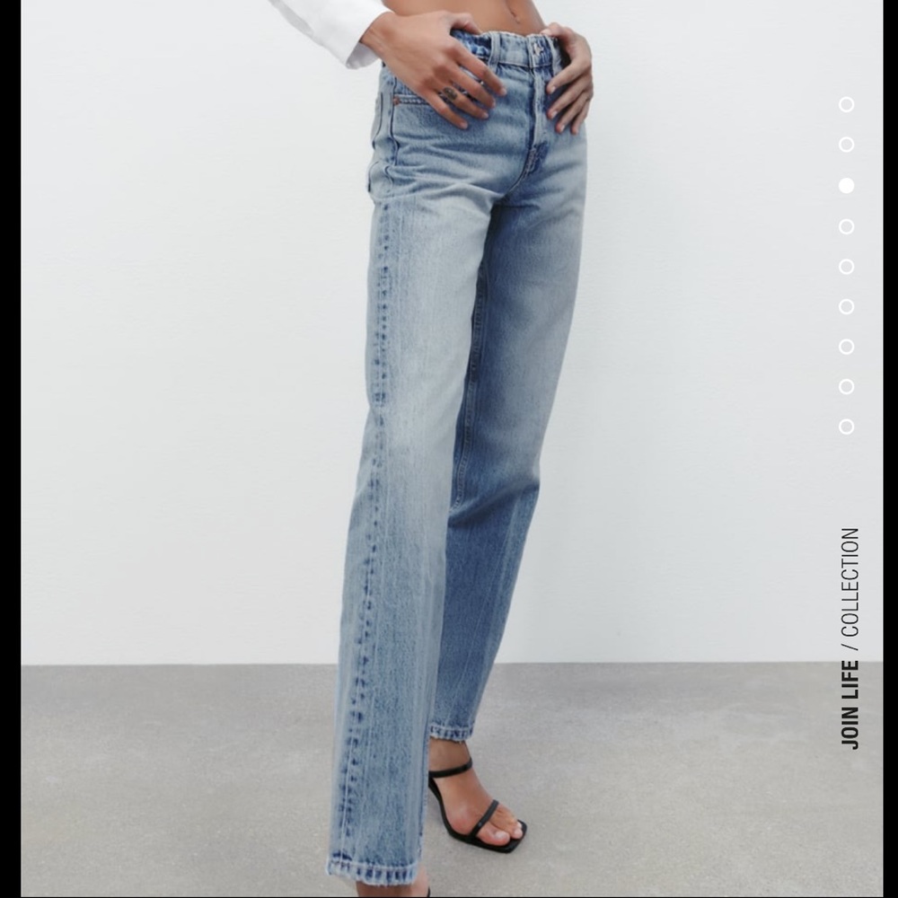 Zara Mid-Rise Straight Leg Jeans